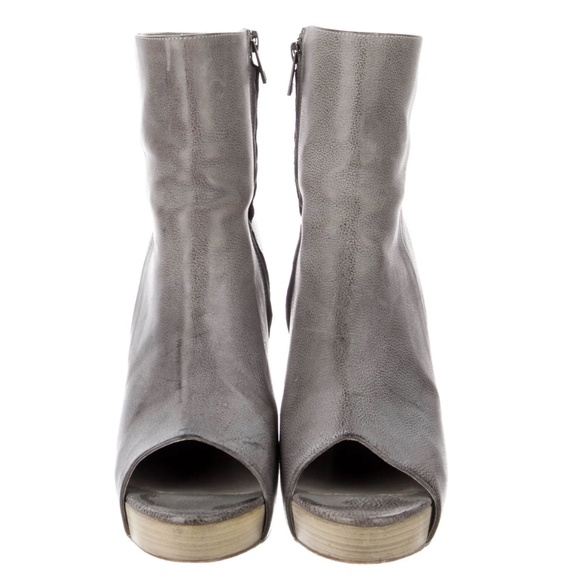 ALLSAINTS "Manifest" Peep-Toe Leather Ankle Boots EUC/sz 37= US sz 7 - Picture 3 of 13